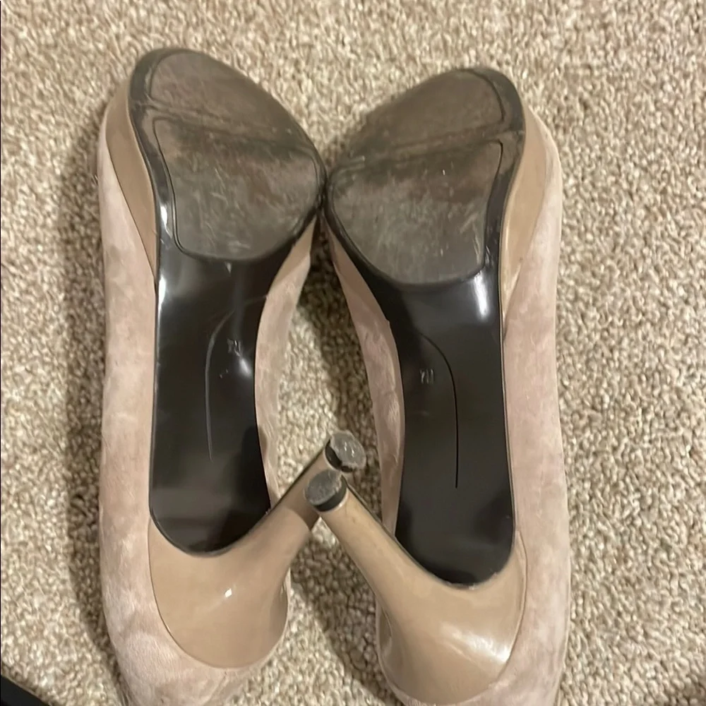 Nine West Taupe Heels Classic Suede Pumps